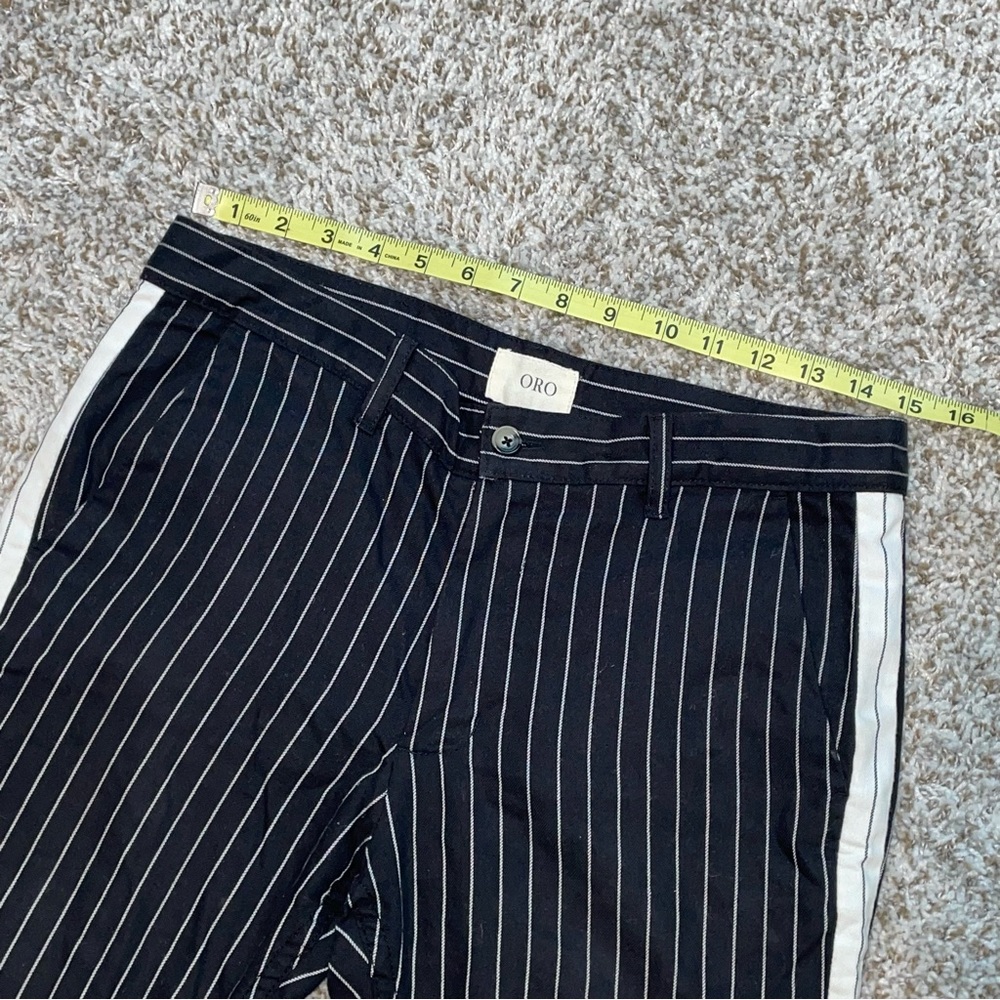 ORO LOS ANGELES Tailored Black & White Striped Pants Size 30 - Picture 8 of 9
